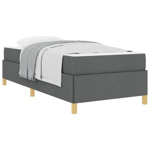 vidaXL Cadre de lit avec matelas Gris foncé 90 x 200 cm tissu