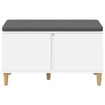 vidaXL Banc d'entrée avec coussin avec stockage Blanc 80 x 38 x 46 cm