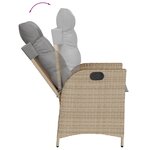 vidaXL Ensemble à manger de jardin et coussins 7 Pièces beige poly rotin