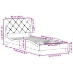vidaXL Cadre de lit sans matelas noir 90x200 cm tissu