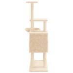 vidaXL Arbre à chat avec griffoirs en sisal Crème 131 cm