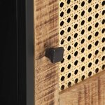 vidaXL Meuble TV 120x30x40 cm Bois de manguier brut et canne naturelle