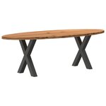 vidaXL Table à manger marron clair bois de chêne massif ovale
