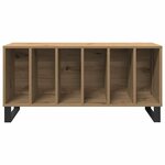 vidaXL Meuble à vinyles avec étagère chêne artisanal 100 x 38 x 48 cm