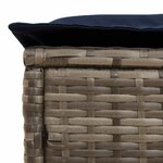 vidaXL Pouf de Jardin Gris et bleu marine 80 x 38 x 42 cm Rotin PE