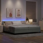vidaXL Lit à ressort LED avec matelas Gris clair 200 x 200 cm Velours