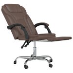 Chaise fauteuil siège pivotante de inclinable de bureau informatique étude similicuir brun 02_0024252