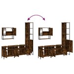 vidaXL Ensemble de meubles de salle de bain 4 Pièces Chêne fumé Bois