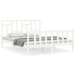 vidaXL Cadre de lit sans matelas blanc bois de pin massif