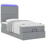 vidaXL Lit ottoman avec matelas et LED Gris clair 80x200cm tissu