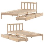 vidaXL Cadre de lit sans matelas 90x190 cm bois de pin massif