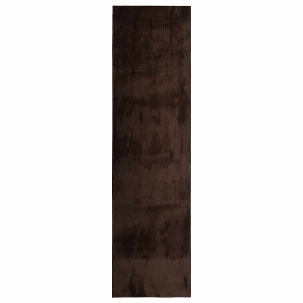 vidaXL Tapis doux à poils moyens et lavable HUARTE Marron 750 x 80 cm