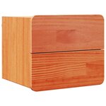 vidaXL Table de chevet Brun cire 39 x 34 x 33 cm Bois de pin massif