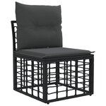 vidaXL Ensemble de canapés d'extérieur Noir Polyester