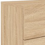 vidaXL Table de chevet murale avec lumières LED chêne sonoma
