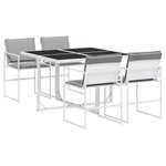 vidaXL Ensemble à manger de jardin avec coussins 5 Pièces blanc textilène