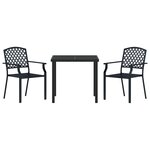 vidaXL Ensemble de salle à manger de jardin 3 pièces en acier anthracite
