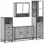 vidaXL Ensemble de meubles de salle de bain 4 Pièces sonoma gris