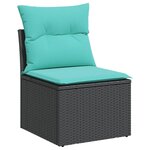 vidaXL Salon de jardin 8 Pièces avec coussins noir résine tressée