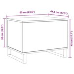 vidaXL Table Basse Chêne noir 60 x 44.5 x 45 cm Bois d'ingénierie