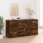 vidaXL Buffets 2 Pièces chêne fumé bois d'ingénierie