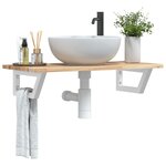 vidaXL Étagère de vasque murale acier et bois massif d'acacia