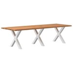 vidaXL Table à manger marron clair bois de chêne massif rectangulaire