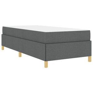 vidaXL Lit à ressorts Blanc et Gris foncé et Marron et Gris foncé