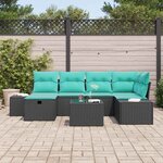 vidaXL Ensemble de Canapés avec coussin 3 Pièces polyrotin