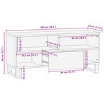 vidaXL Meuble TV 100x34x46 cm bois massif de manguier
