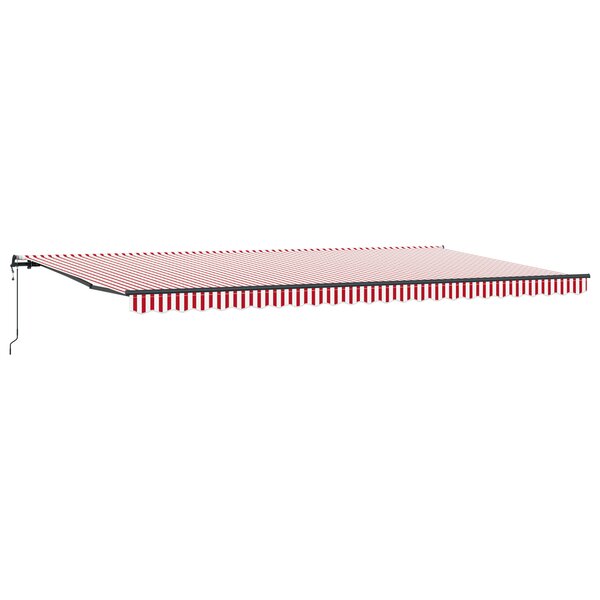 vidaXL Auvent rétractable automatique Rayé Rouge et Blanc 600 x 300 cm