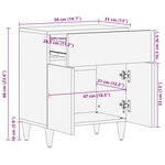 vidaXL Cabinet de chevet Marron 50 x 33 x 60 cm Bois de mangue massif