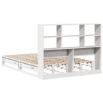 vidaXL Lit bibliothèque sans matelas blanc 140x190 cm bois massif