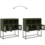 vidaXL Buffet vert olive 100 5x39x107 cm acier laminé à froid