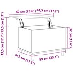 vidaXL Table basse Chêne fumé 60x44 5x45 cm Bois d'ingénierie
