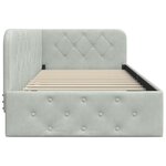 vidaXL Cadre de lit d'angle Gris clair 90 x 200 cm Velours