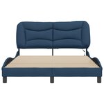 vidaXL Cadre de lit avec LED sans matelas Hvar bleu 140x190 cm tissu