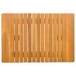 vidaXL Tapis de bain Uni Marron 59 x 40 cm bois