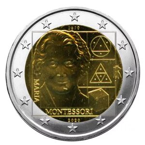 2 euros commémorative Italie 2020 - Maria Montessori.