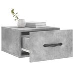 vidaXL Table de chevet murale gris béton 35x35x20 cm