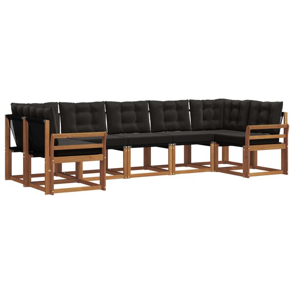 vidaXL Ensemble de canapés d'extérieur 7 pc Naturel et Noir