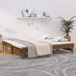 vidaXL Lit coulissant Marron miel 2x(75x190) cm Bois de pin massif