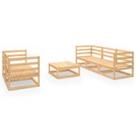 vidaXL Salon de jardin 6 Pièces bois de pin massif