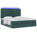 VidaXL Cadre de lit ottoman avec matelas vert foncé 180x200cm velours