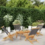 vidaXL Chaises pliables de jardin 4 Pièces gris bois d'acacia massif