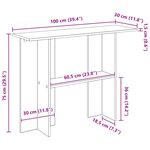 vidaXL Table console Chêne Sonoma 100 x 30 x 75 cm Bois d'ingénierie