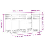 vidaXL Lit superposé sans matelas bleu 80x200 cm bois de pin massif