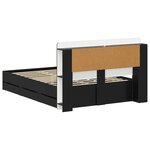 vidaXL Cadre de lit avec rangement Noir 150 x 200 cm Bois d'ingénierie