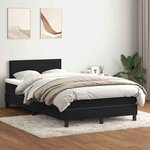 vidaXL Sommier à lattes de lit avec matelas noir 120x210 cm velours