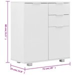vidaXL Buffet Blanc brillant 71 x 35 x 80 cm Bois d'ingénierie